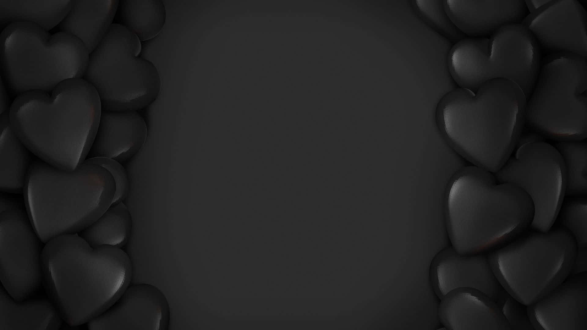 Black Hearts Design Black Background