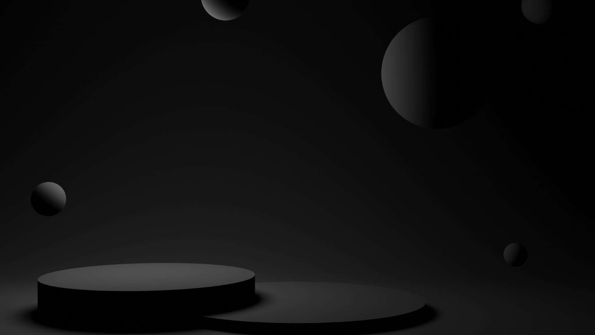 Dark Minimalist 3D Shapes Design Black Background