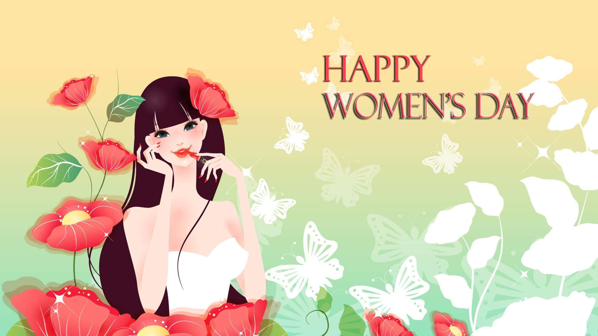 Design et glædeligt Kvindernes Dag-motiv Wallpaper