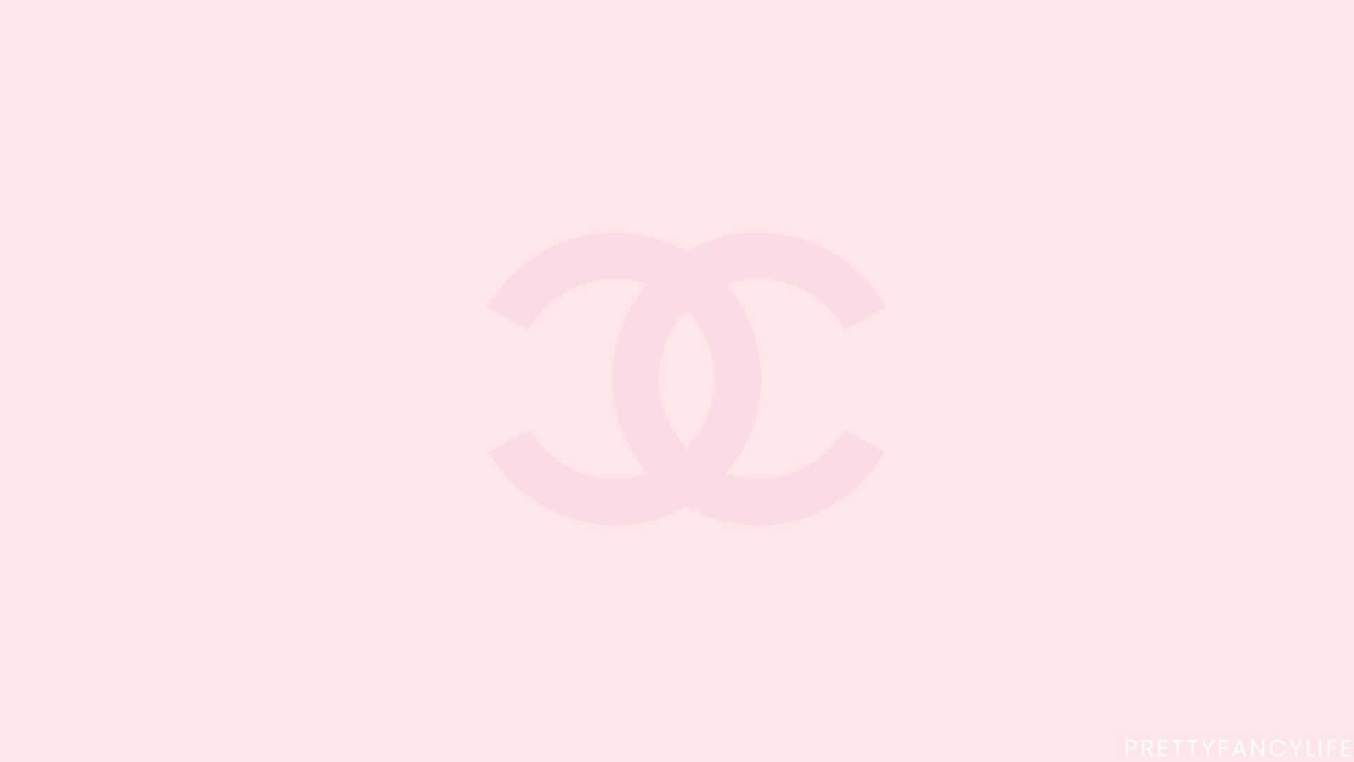 Chanel Black Logo In Pink Pastel Marble Background Bathroom