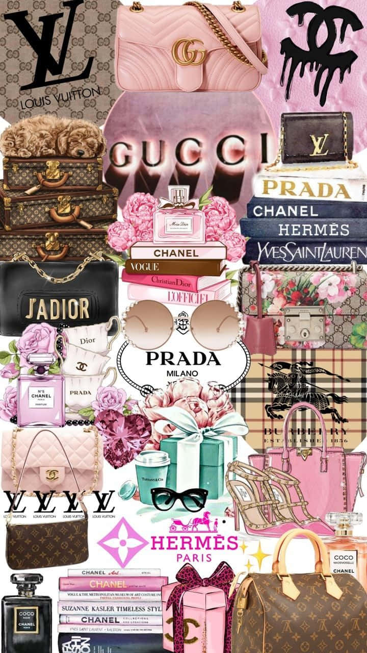 Download A Collage Of Various Louis Vuitton Bags Wallpaper | Wallpapers.com