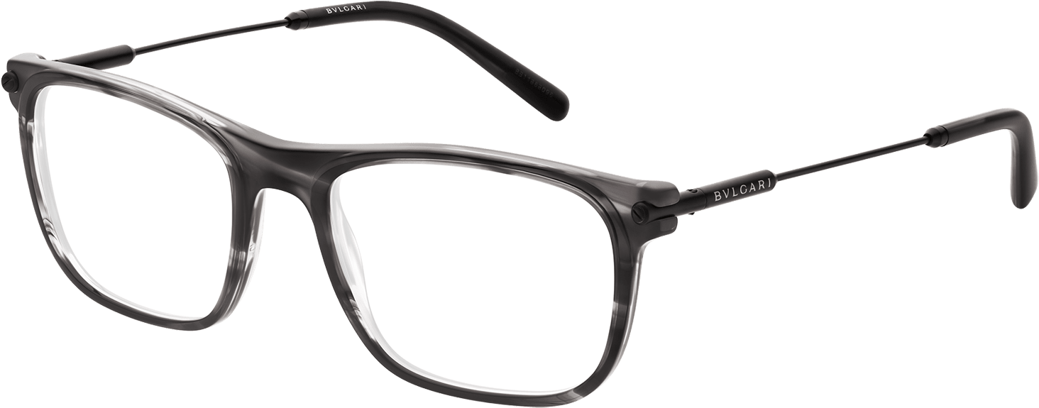 Designer Black Frame Eyeglasses PNG