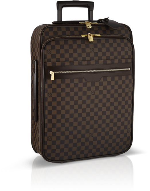 Designer Checkered Suitcase PNG