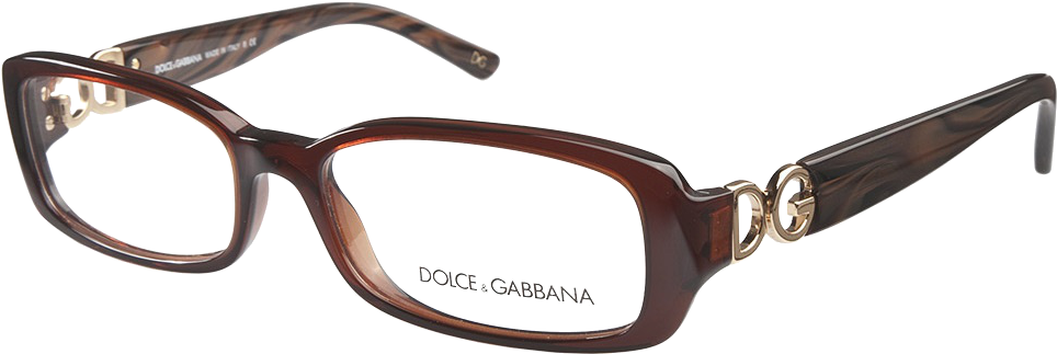 Designer Eyeglasses Brown Frame PNG