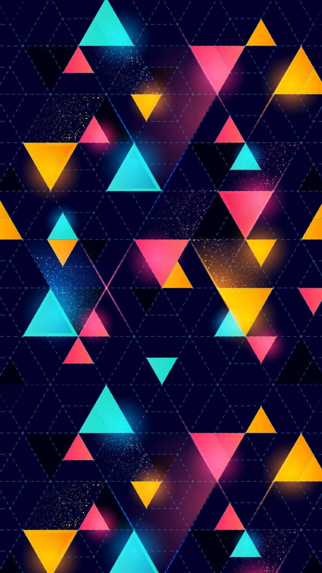 Skärmväggför Iphone Med Färgglatt Triangelmönster Från En Designer. Wallpaper