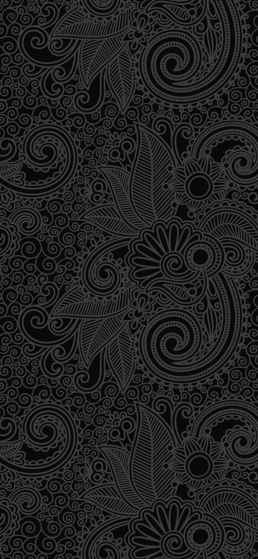Et sort-hvid paisley mønster tapet Wallpaper