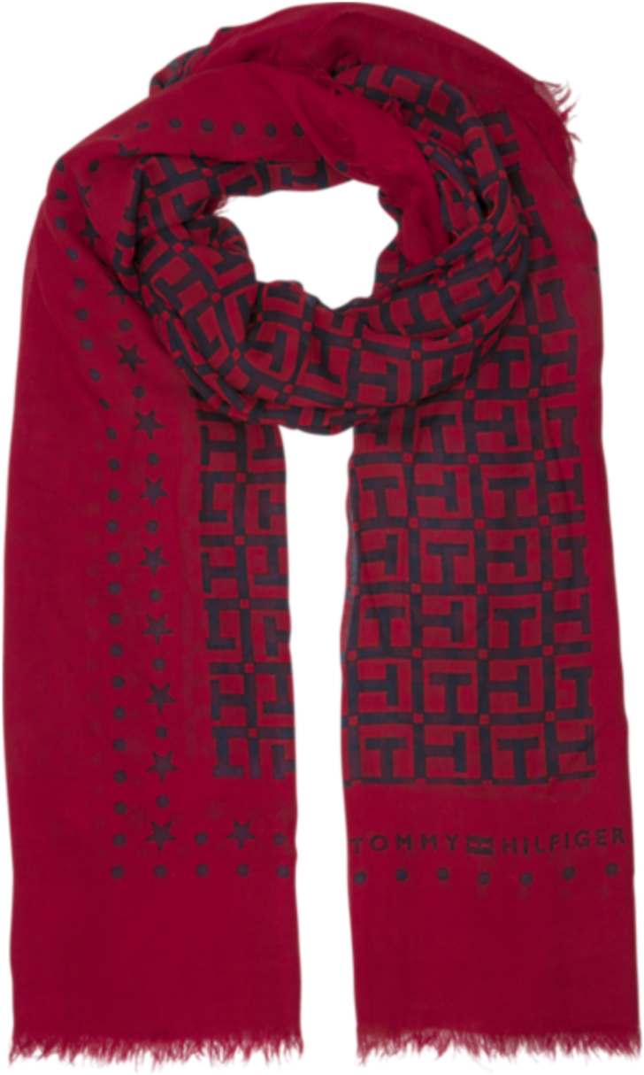 Designer Red Scarfwith Patterns PNG
