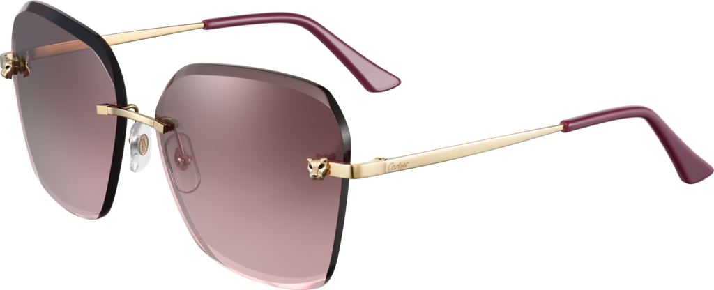 Designer Rimless Sunglasses Maroon Accents PNG