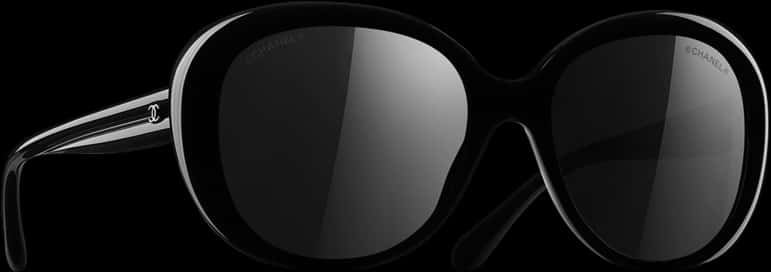 Designer Sunglasses Black Background PNG