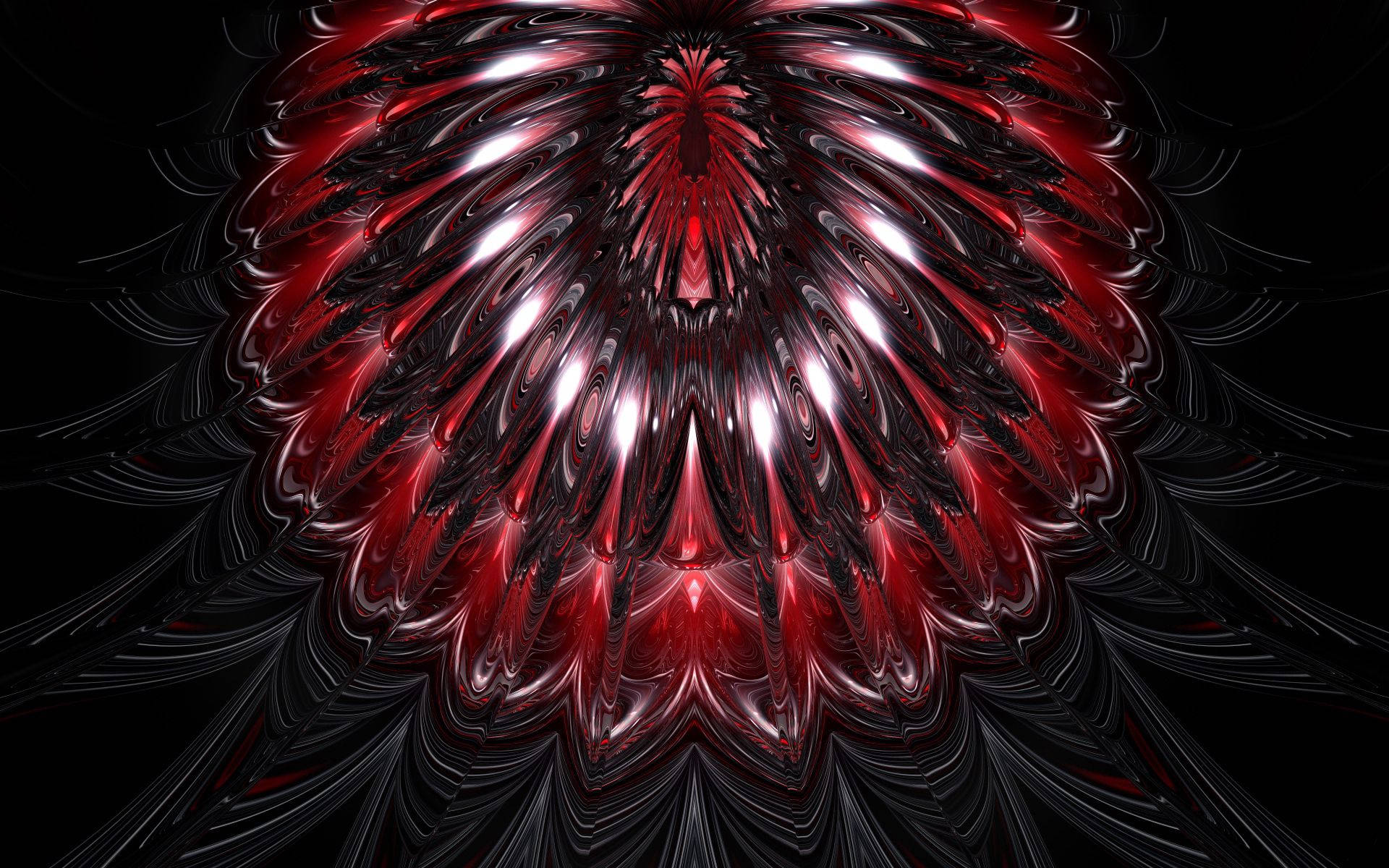 A Red And Black Abstract Design On A Black Background Wallpaper