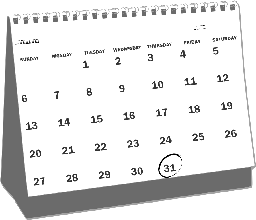 Desk Calendar Clipart PNG