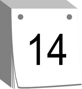 Desk Calendar Number14 PNG