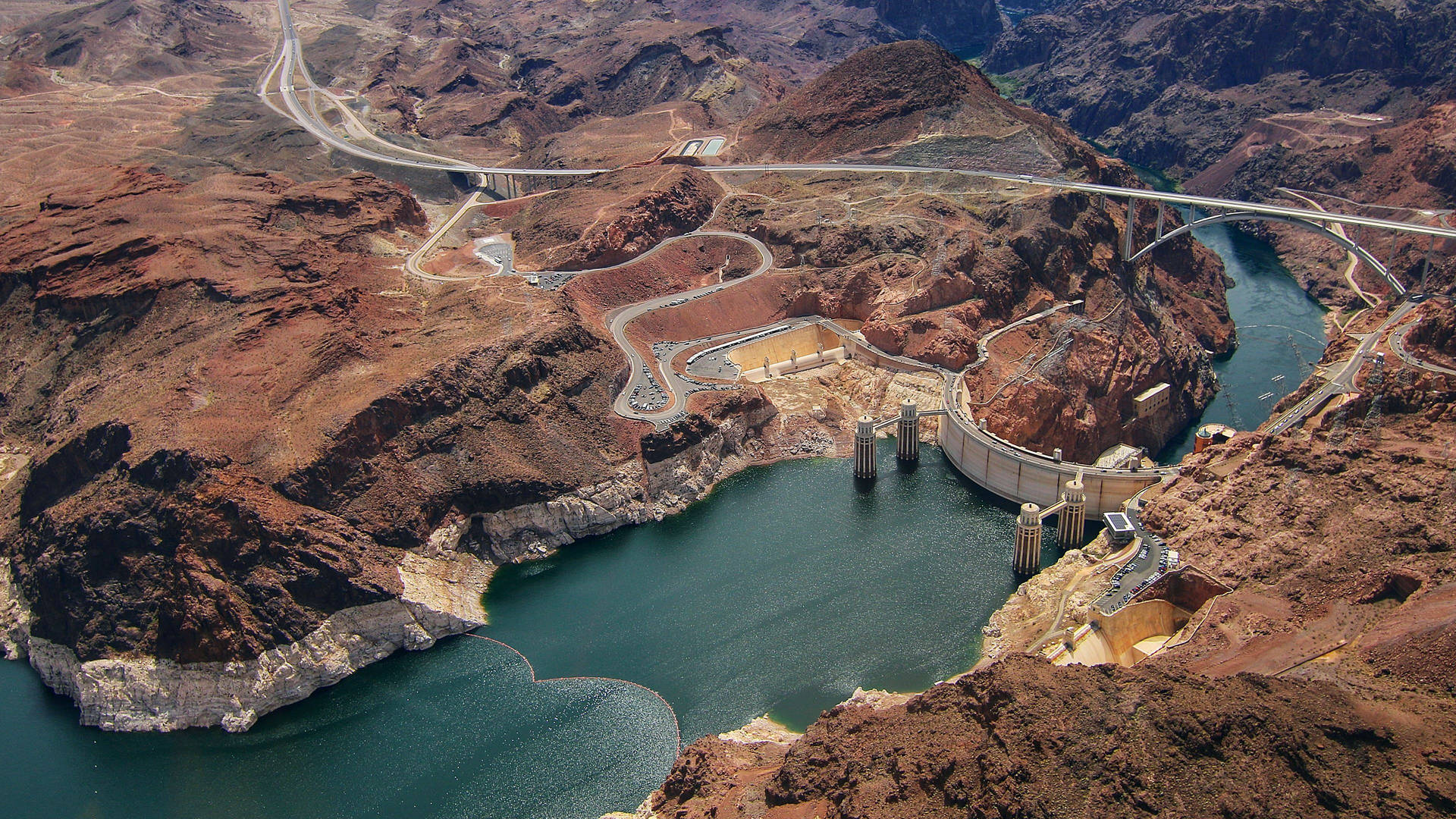 Papelde Parede Para Área De Trabalho Em 4k Da Represa Hoover Dam No Colorado. Papel de Parede