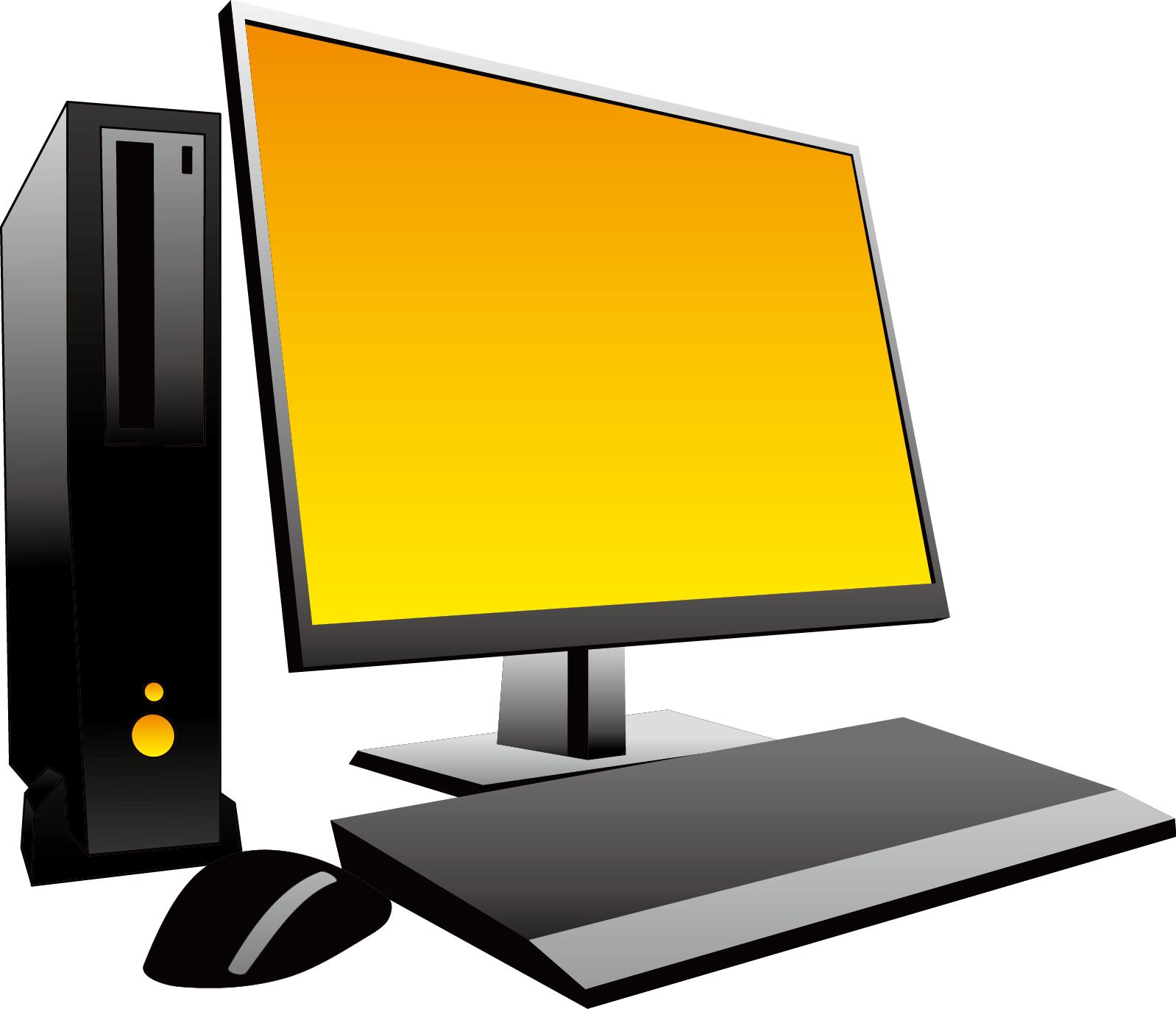 Desktop Computer Setup Vector PNG
