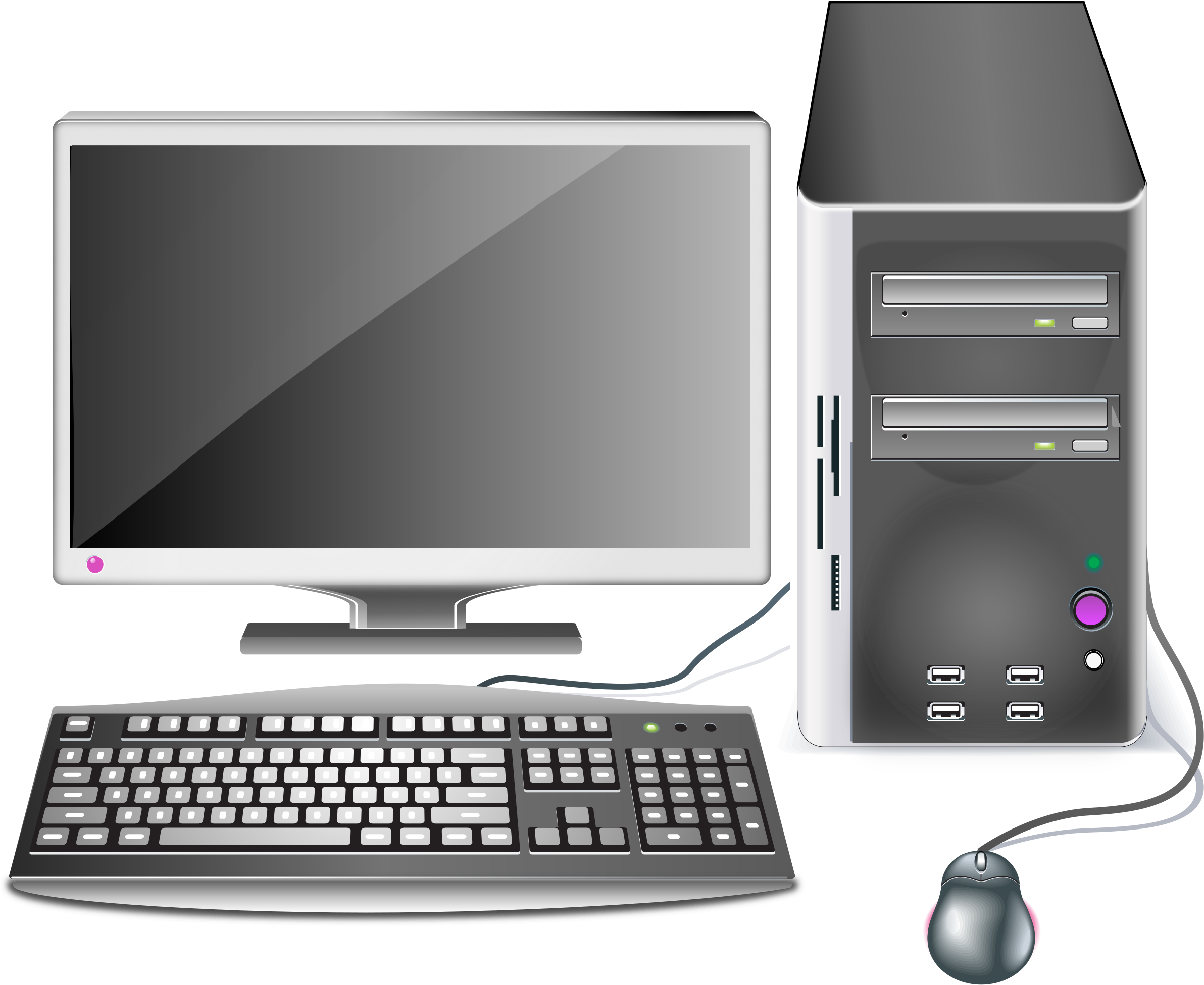 Desktop Computer Setup Vector PNG
