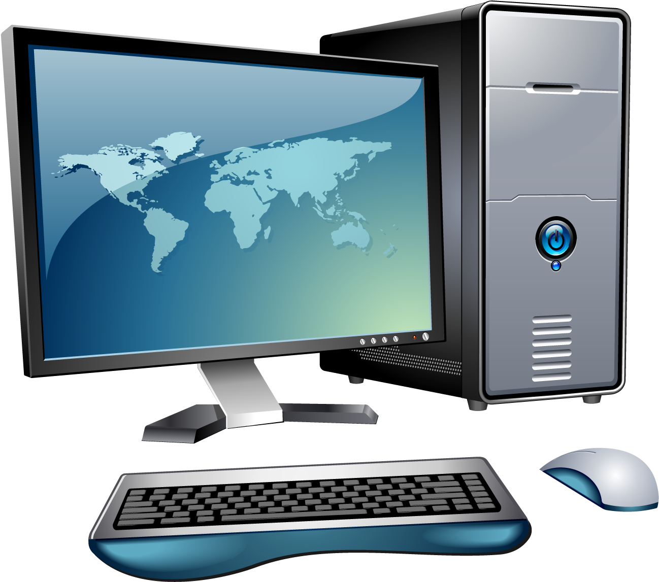 Desktop Computer Setup Vector PNG