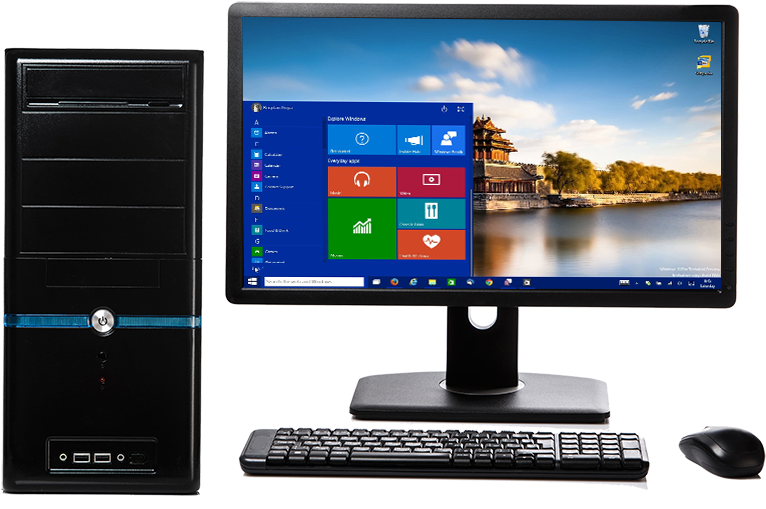 Desktop Computer Setupwith Monitor PNG