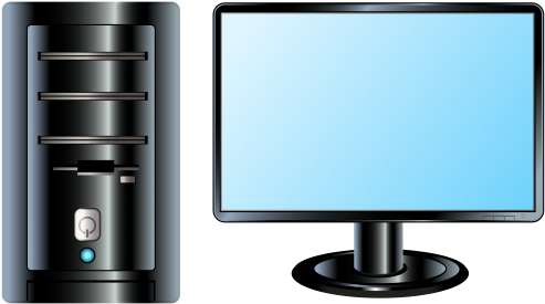 Desktop Computerand Monitor Vector PNG