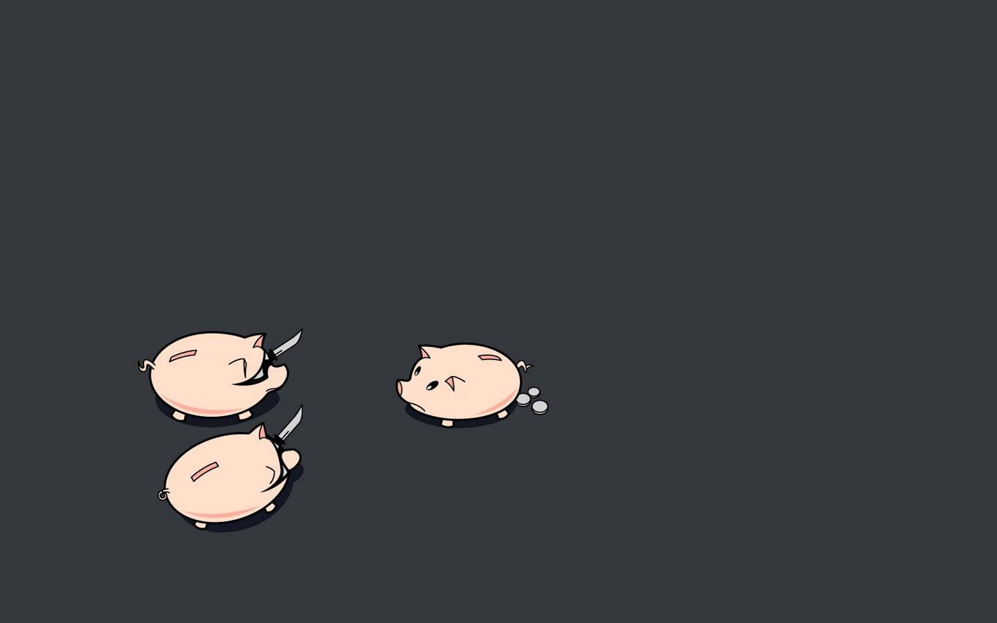 Desktop Engraçado Piggy Bank Papel de Parede
