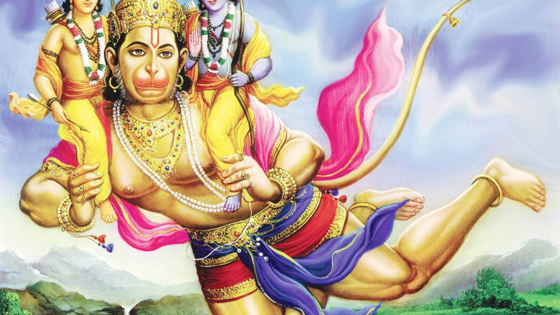 Desktop Incrível Do Deus Hindu Hanuman Papel de Parede