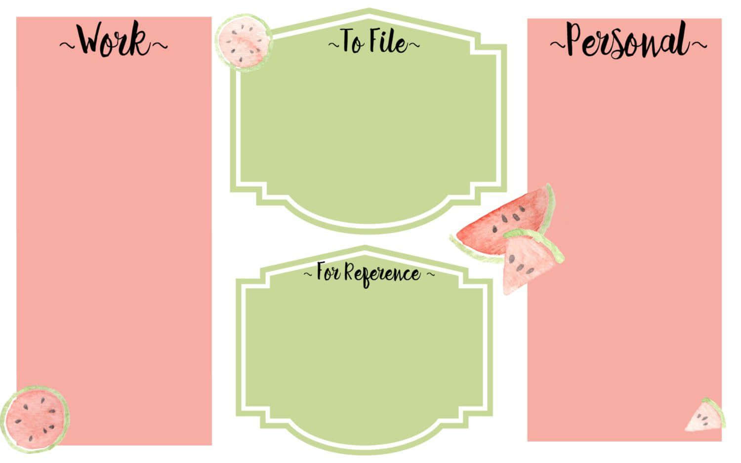 Watermelon Planner Template