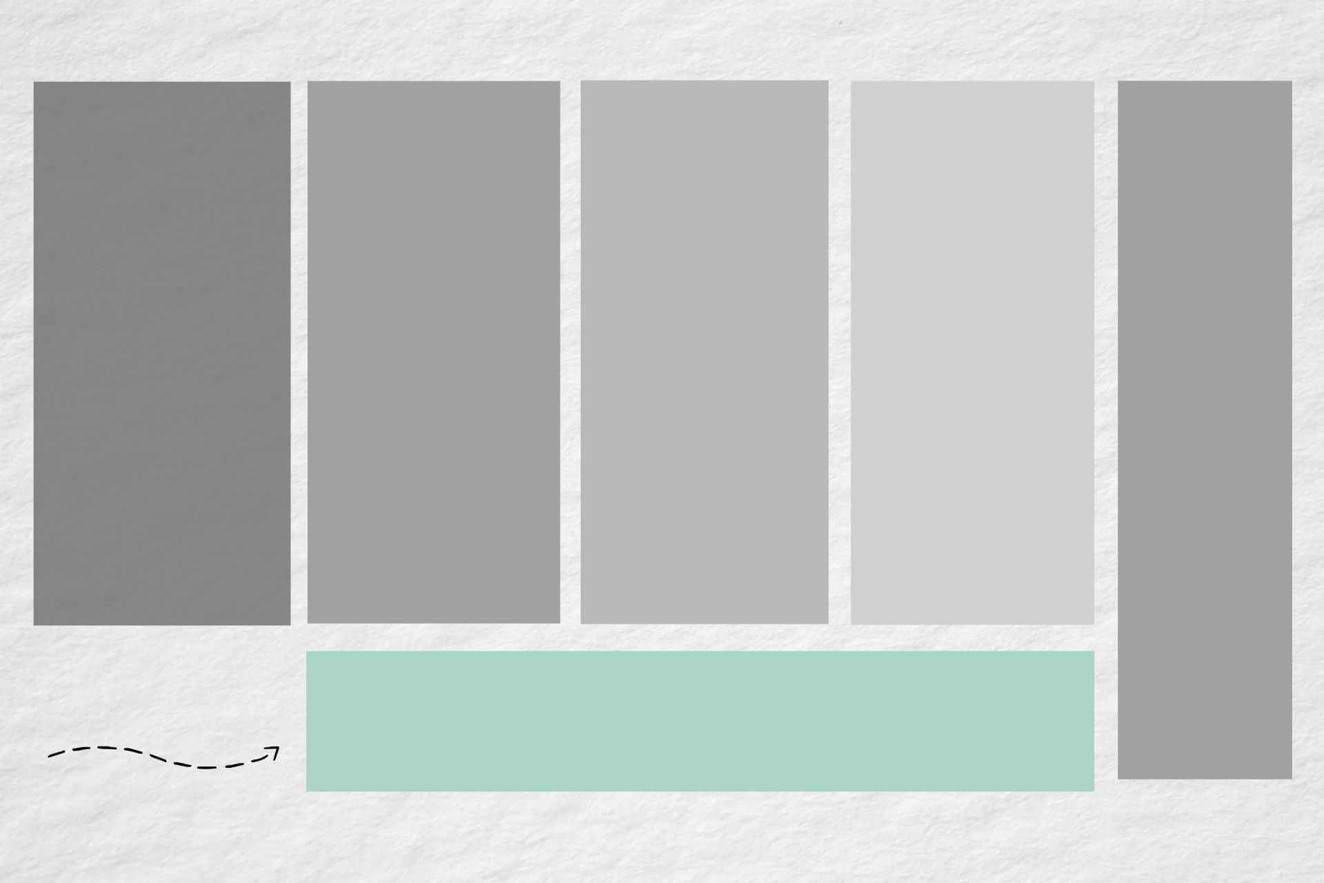 A Grey And Green Color Palette With A White Arrow