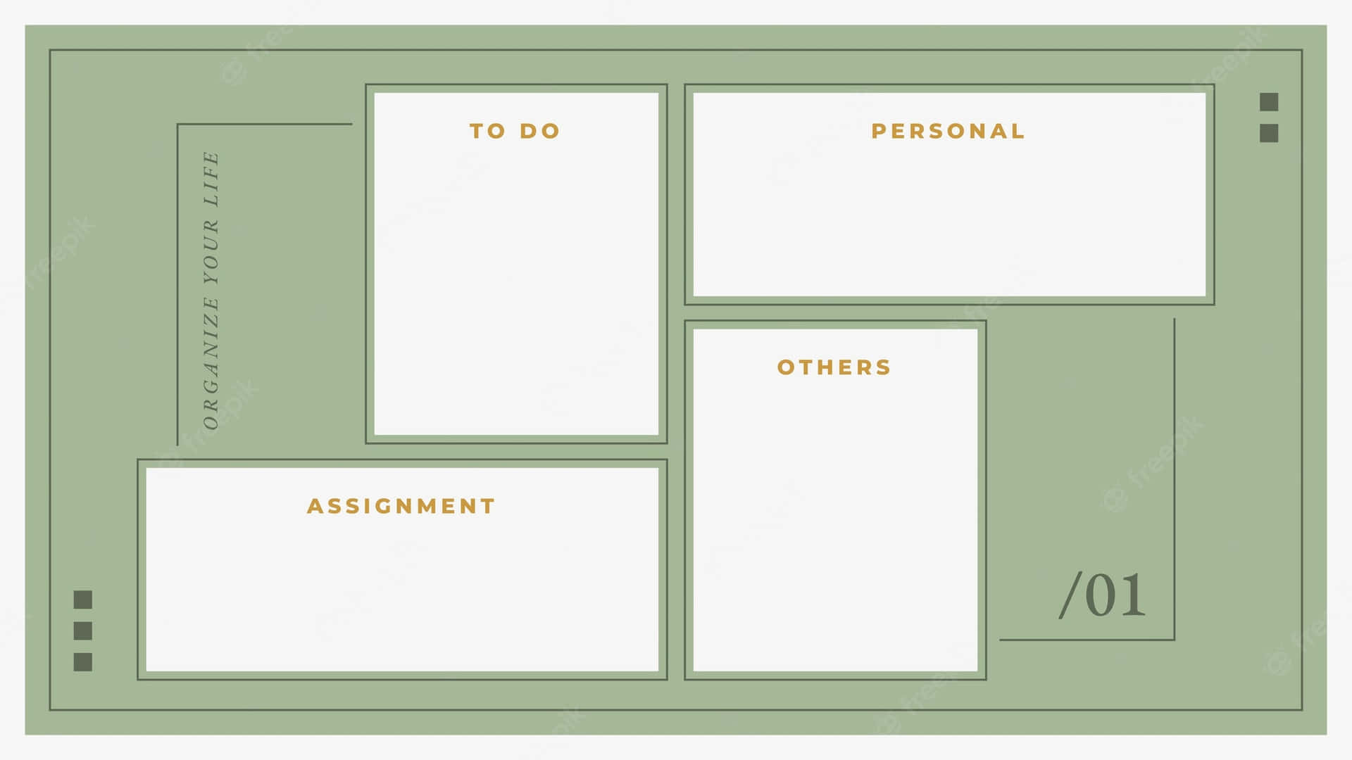 A Green And White Task List Template With Four Squares