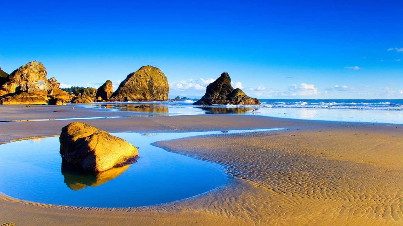 Beach Rocks Desktop PC Background