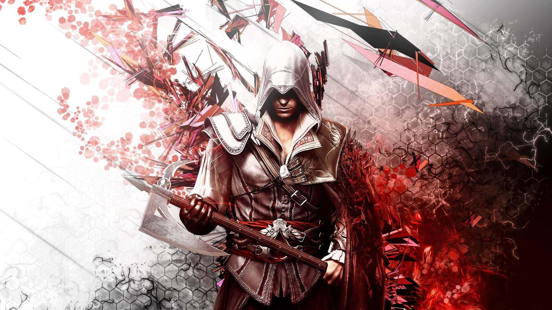 Desmond Miles in Action in Assassin's Creed Game Wallpaper