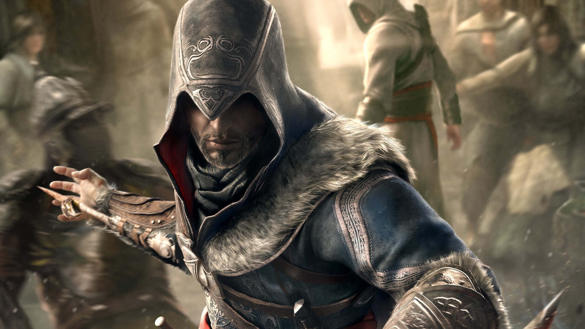 Desmond Miles in Assassin's Creed Action Scene Wallpaper