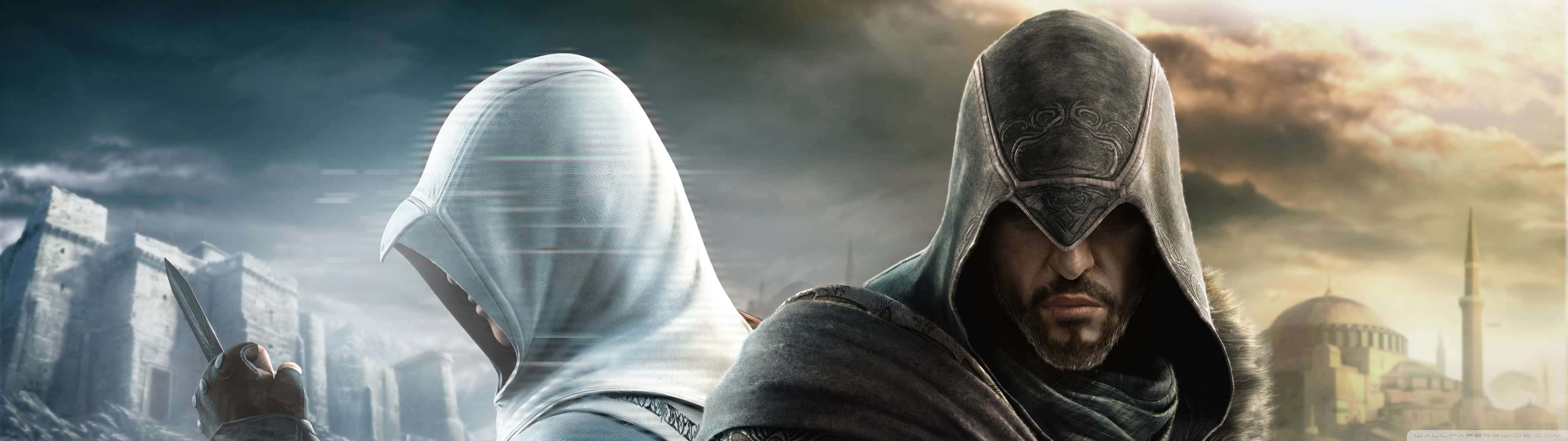 Desmondmiles En Acción En El Mundo De Assassin's Creed Fondo de pantalla