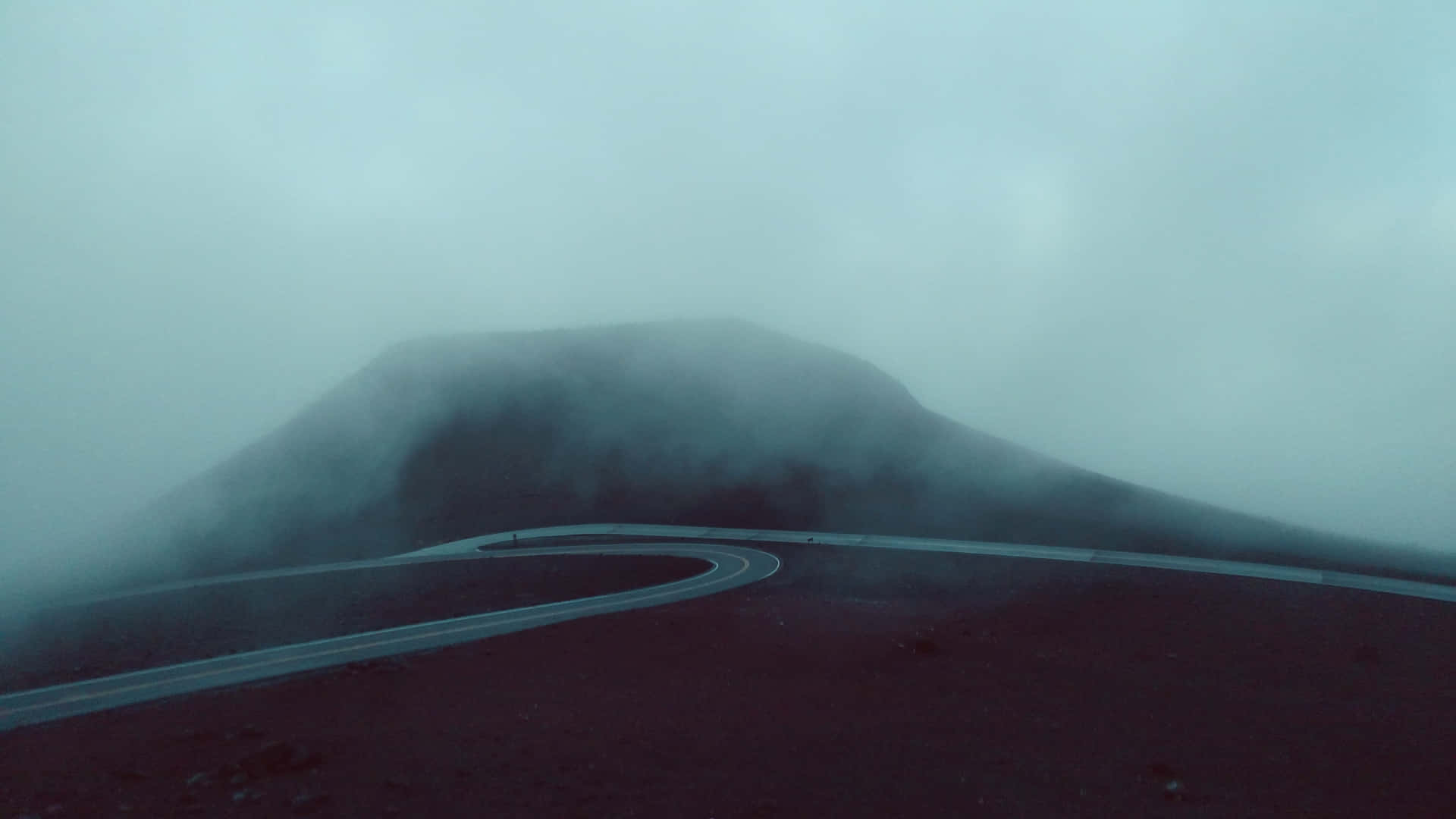Desolate Foggy Mountain Wallpaper
