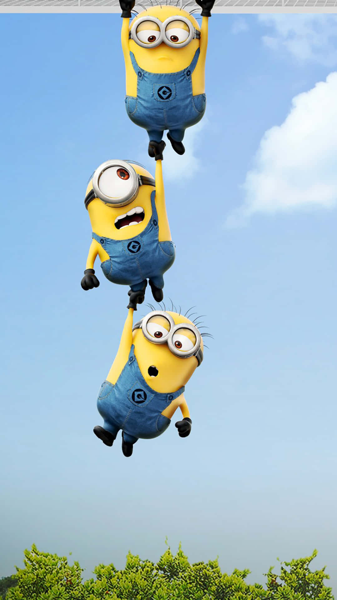 Hanging Above Tree Despicable Me Minion Iphone Wallpaper