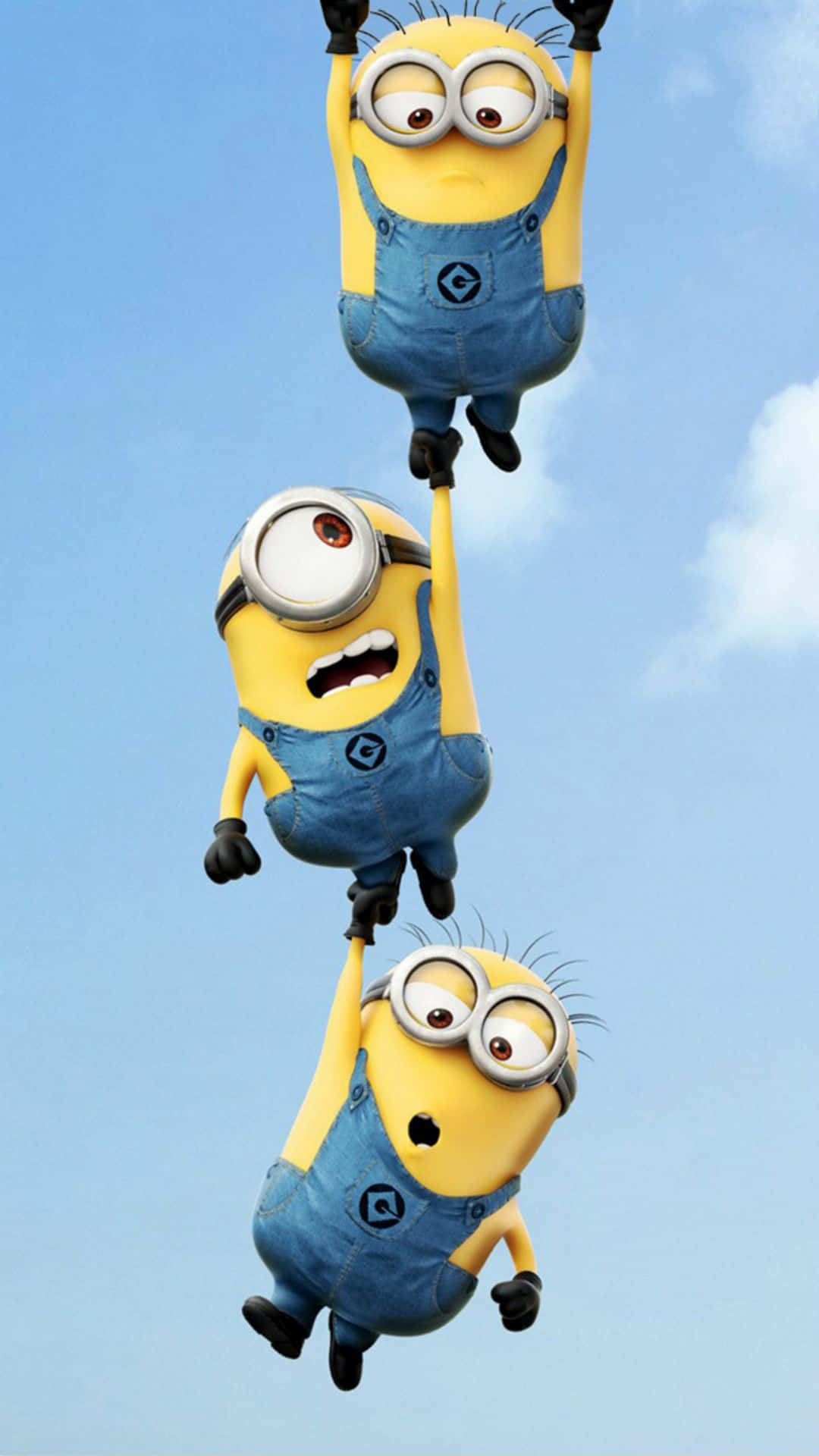 Hanging In Sky Despicable Me Minion Iphone Wallpaper