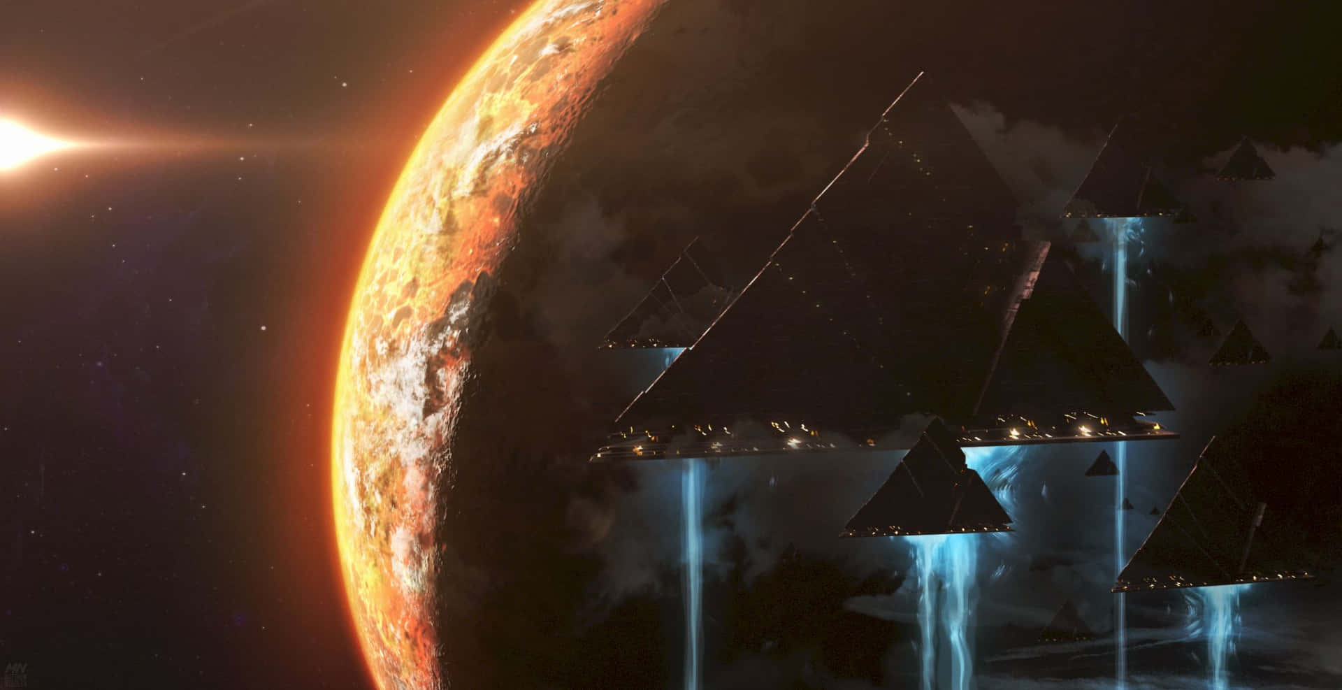 Destiny 2 4k Uhd Pyramid Ships Wallpaper