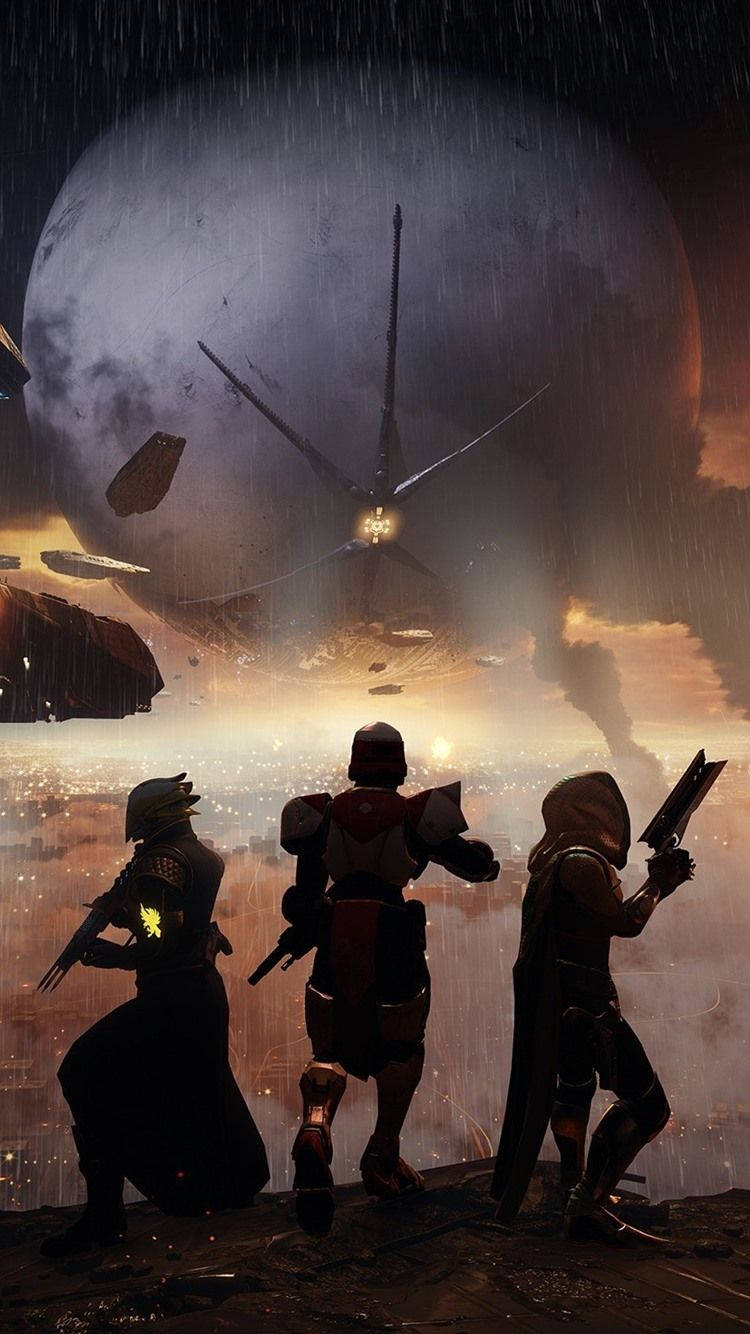 Destiny 2 Iphone Characters Silhouette Wallpaper