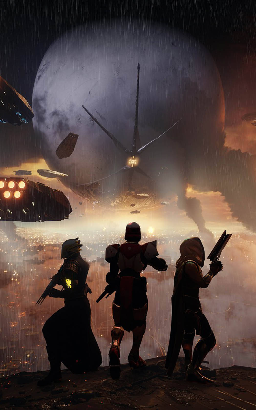 Destiny 2 - A Group Of People Standing In Front Of A Ship Wallpaper