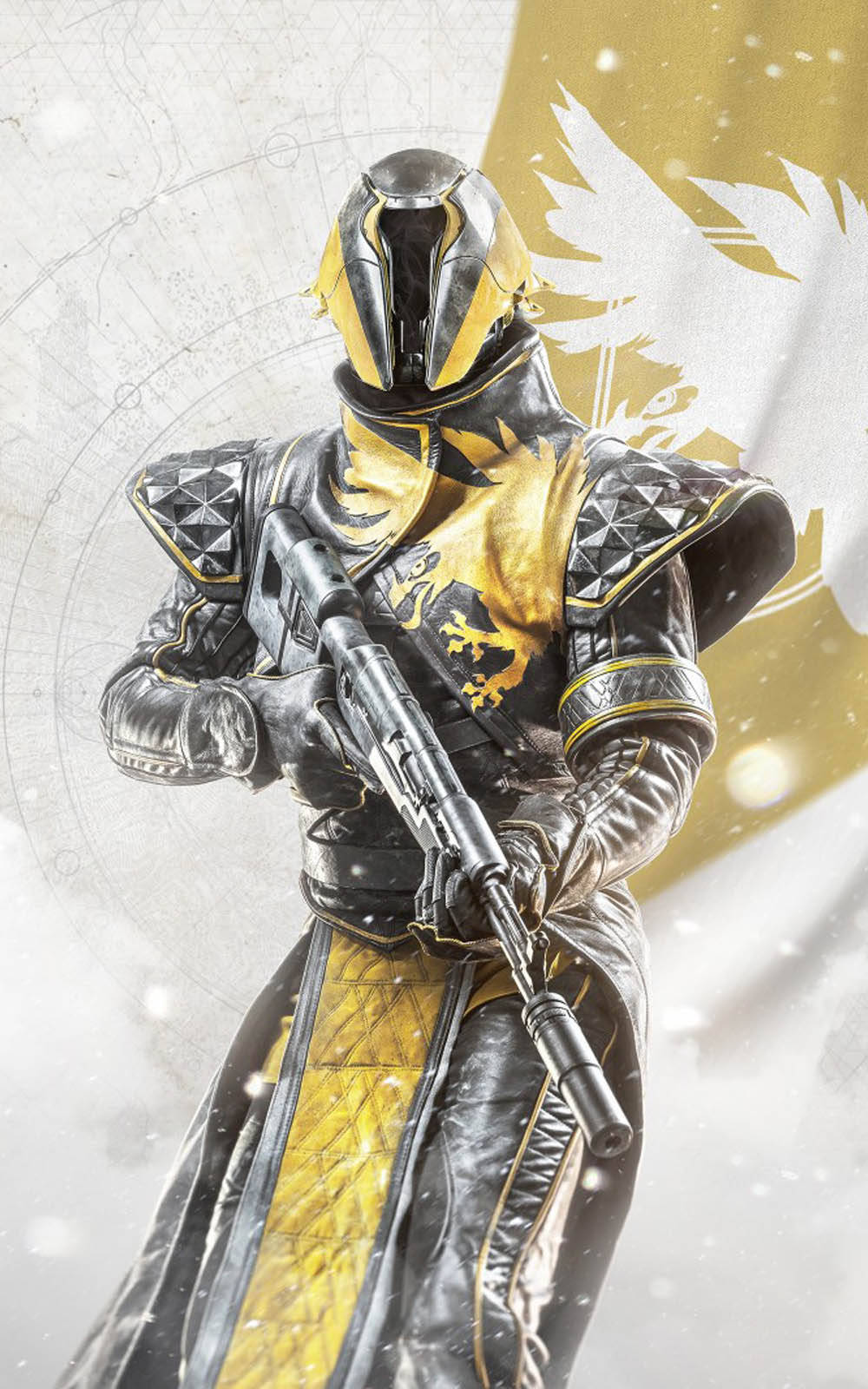 Destiny 2 Mobile Warlock White And Gold Wallpaper