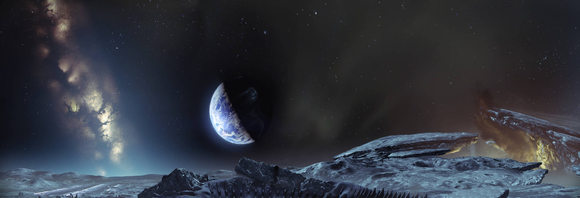 Destiny 4k Earth Half Darkness Sfondo