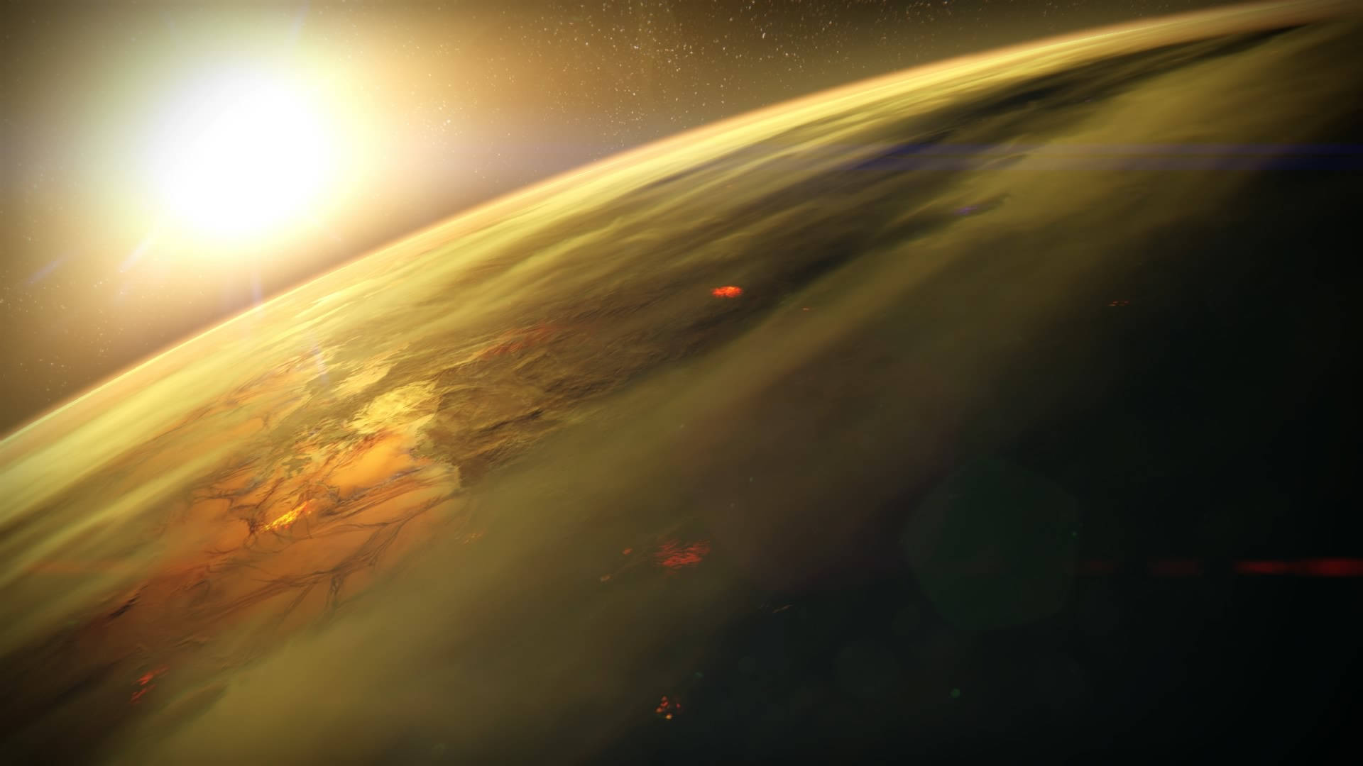 Destiny 4k Sun On Olive Planet Sfondo