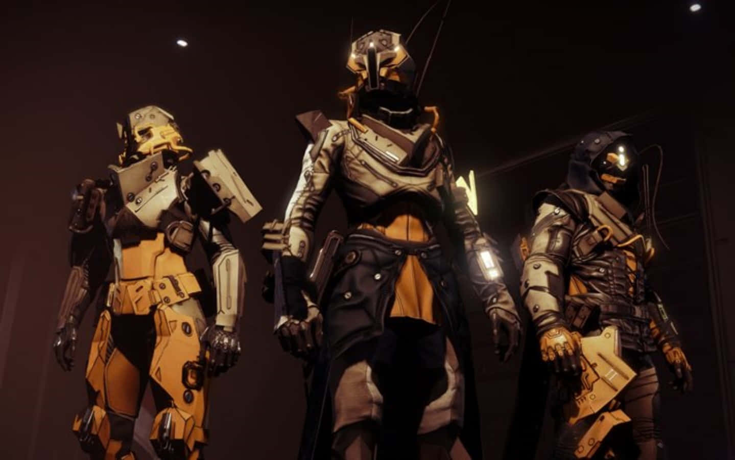 Epic Guardians Gearing Up for Battle in Destiny Wallpaper