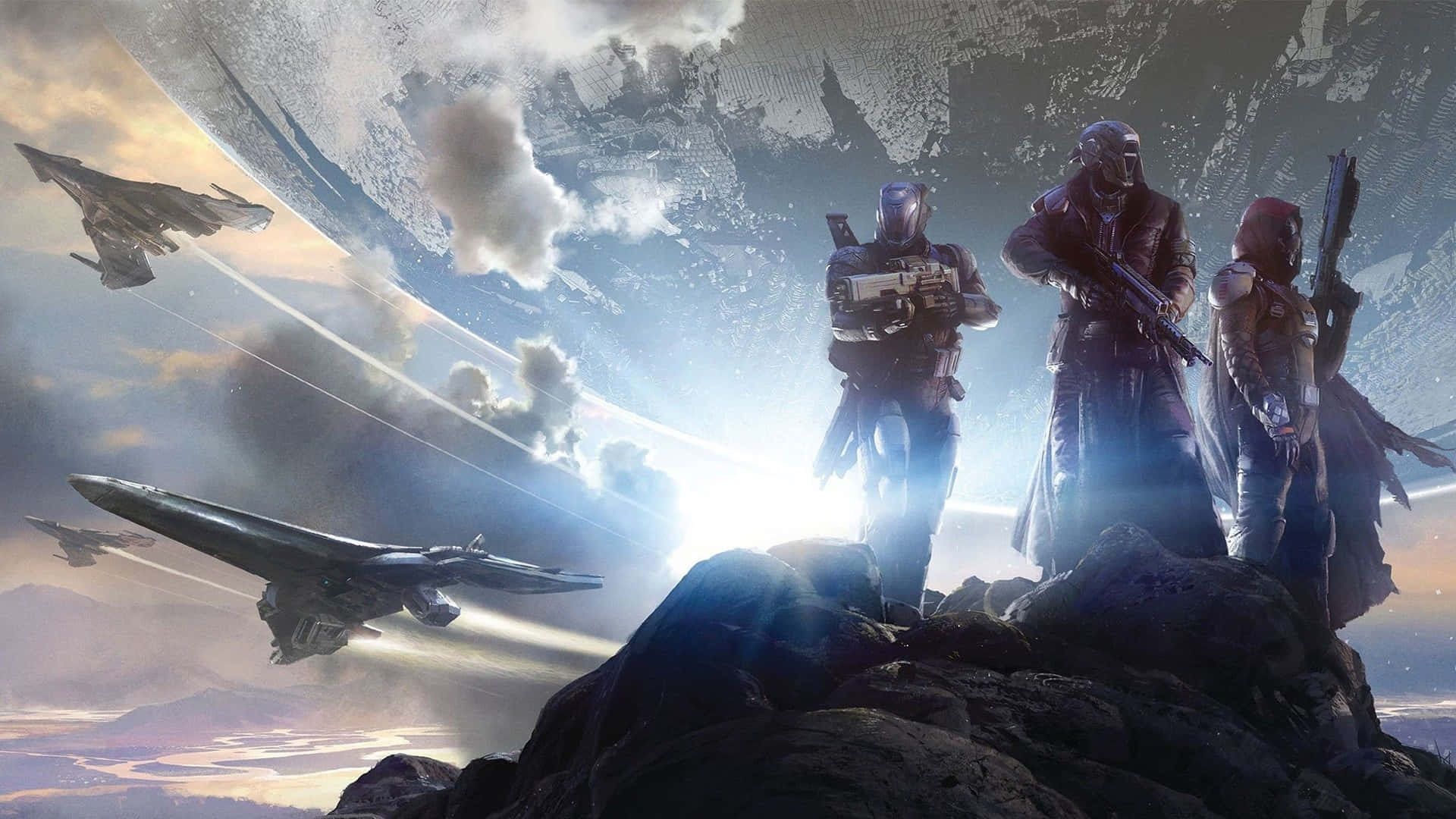 Heroes Unite - Destiny Characters in Action Wallpaper