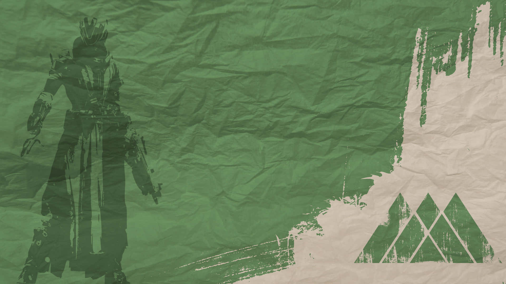A Green Paper With A Silhouette Of A Man Wallpaper