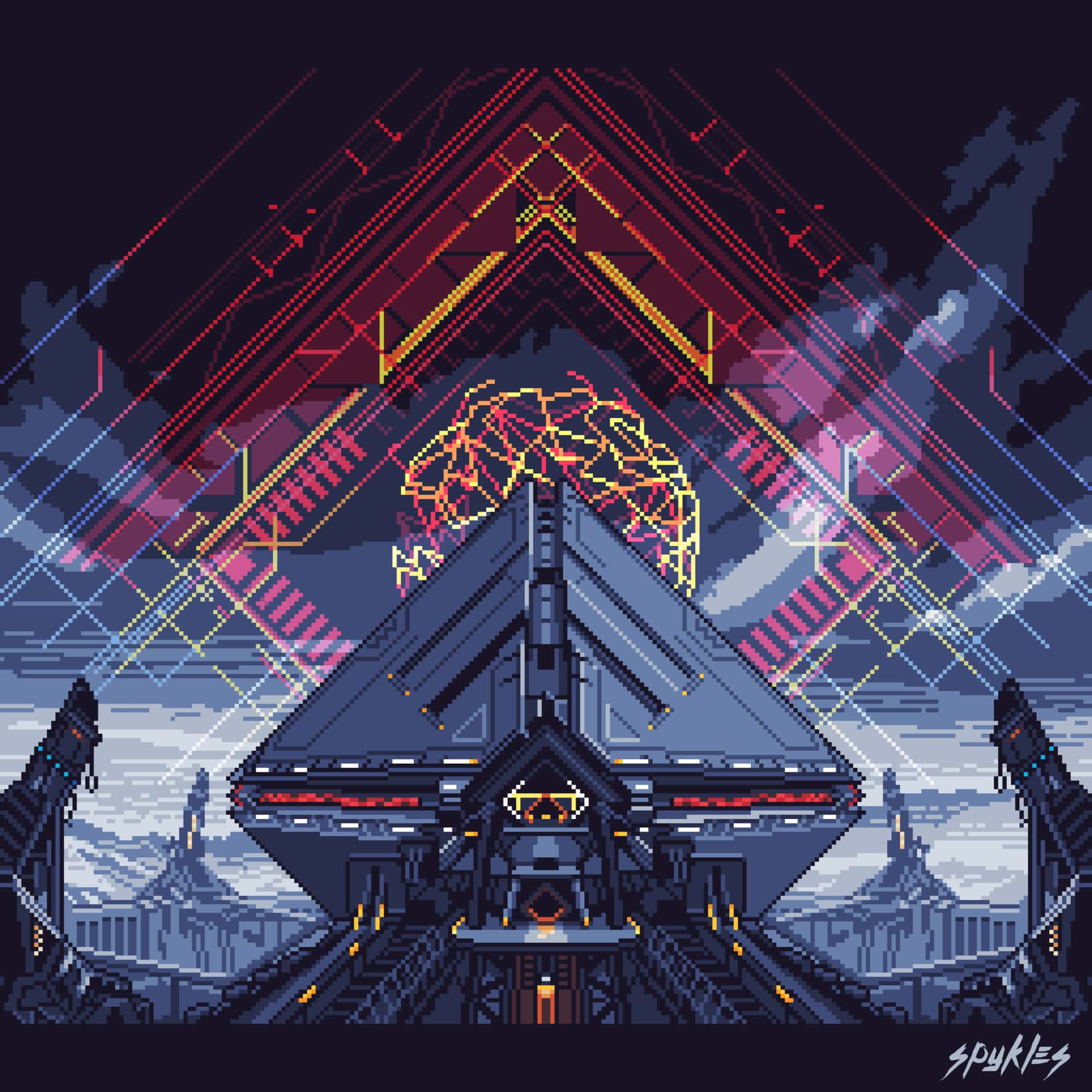 Destiny Space Ship Pixel Art Wallpaper
