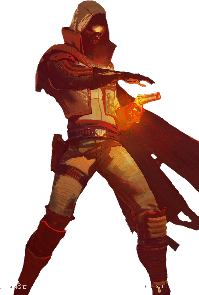 Destiny2 Hunterwith Golden Gun PNG