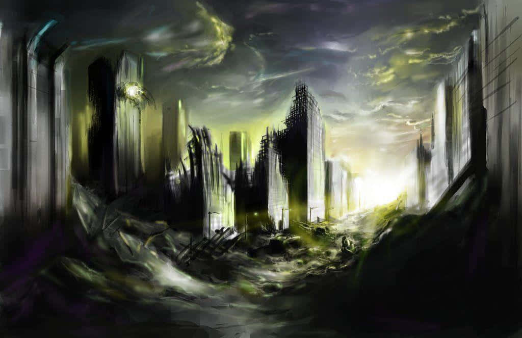 future destroyed city