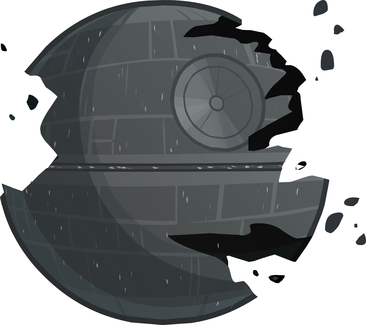 Destroyed Death Star Illustration PNG