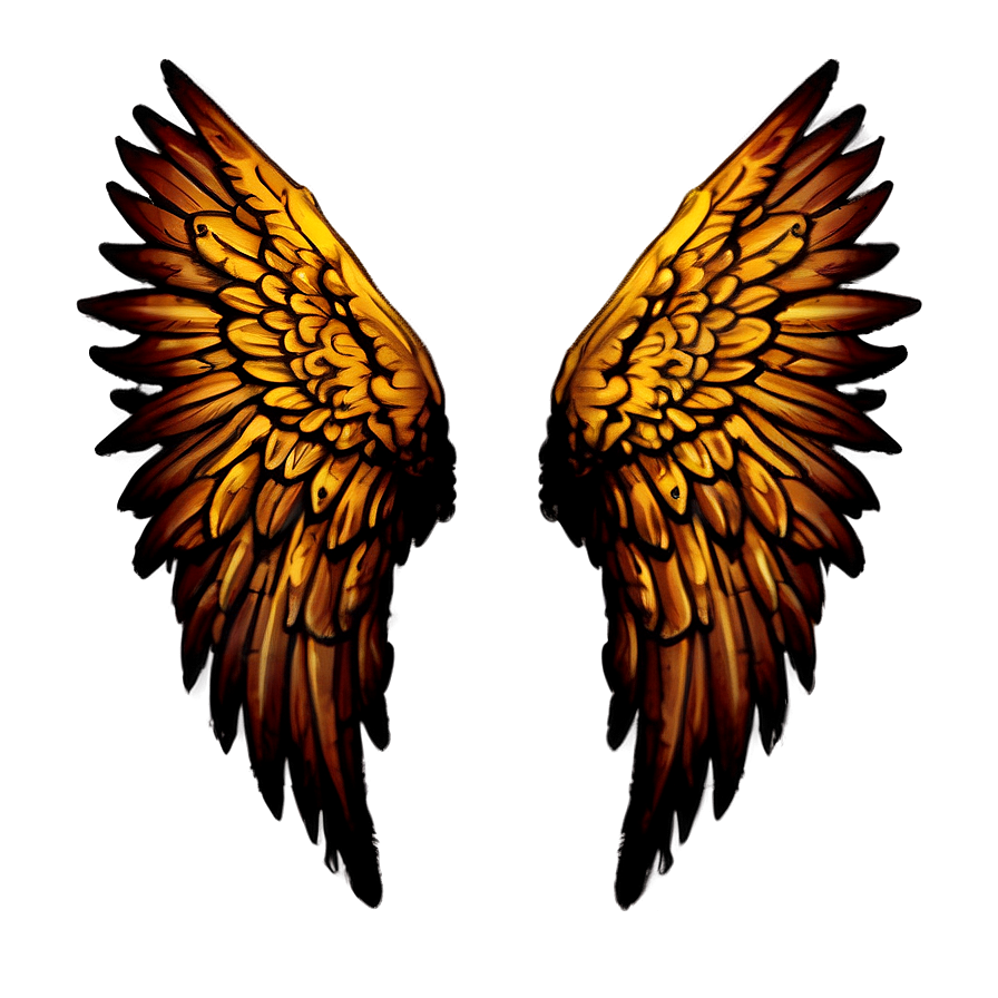 Detailed Angel Wings Sketch Png 2 PNG