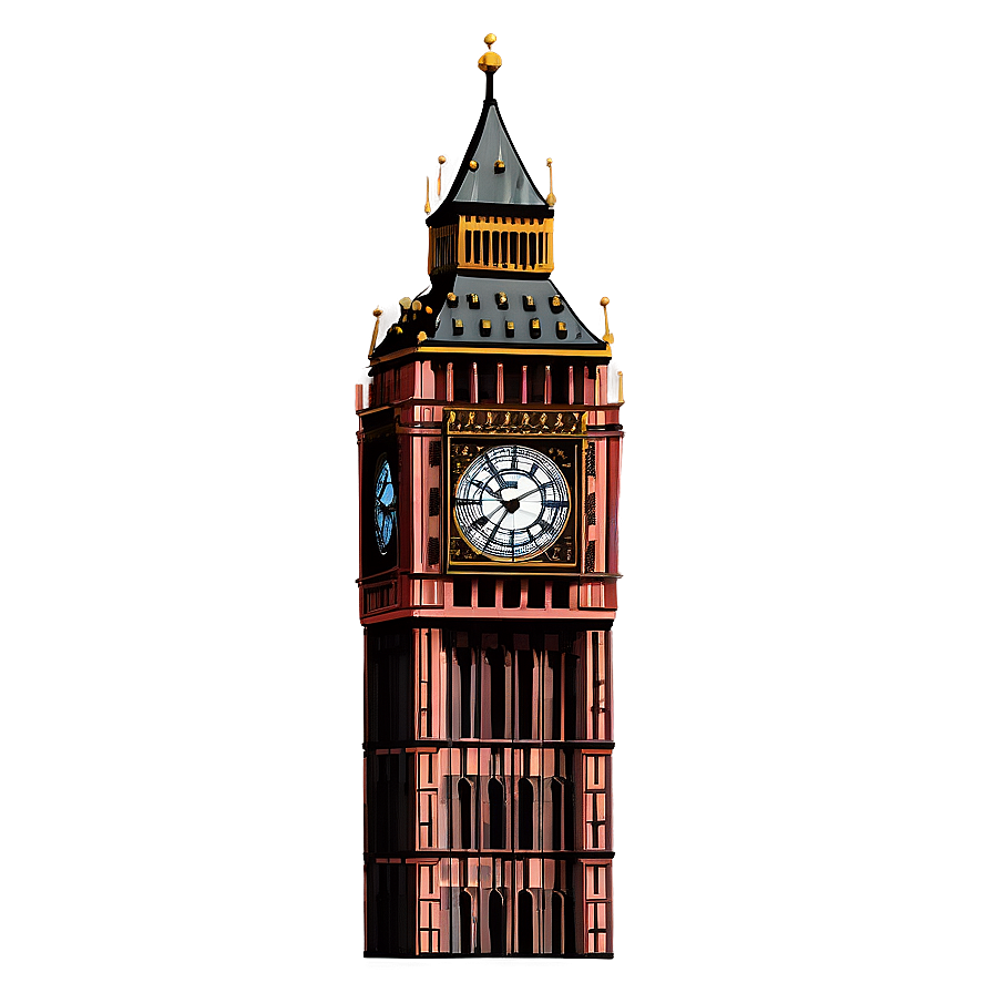 Detailed Big Ben Architecture Png Rop PNG