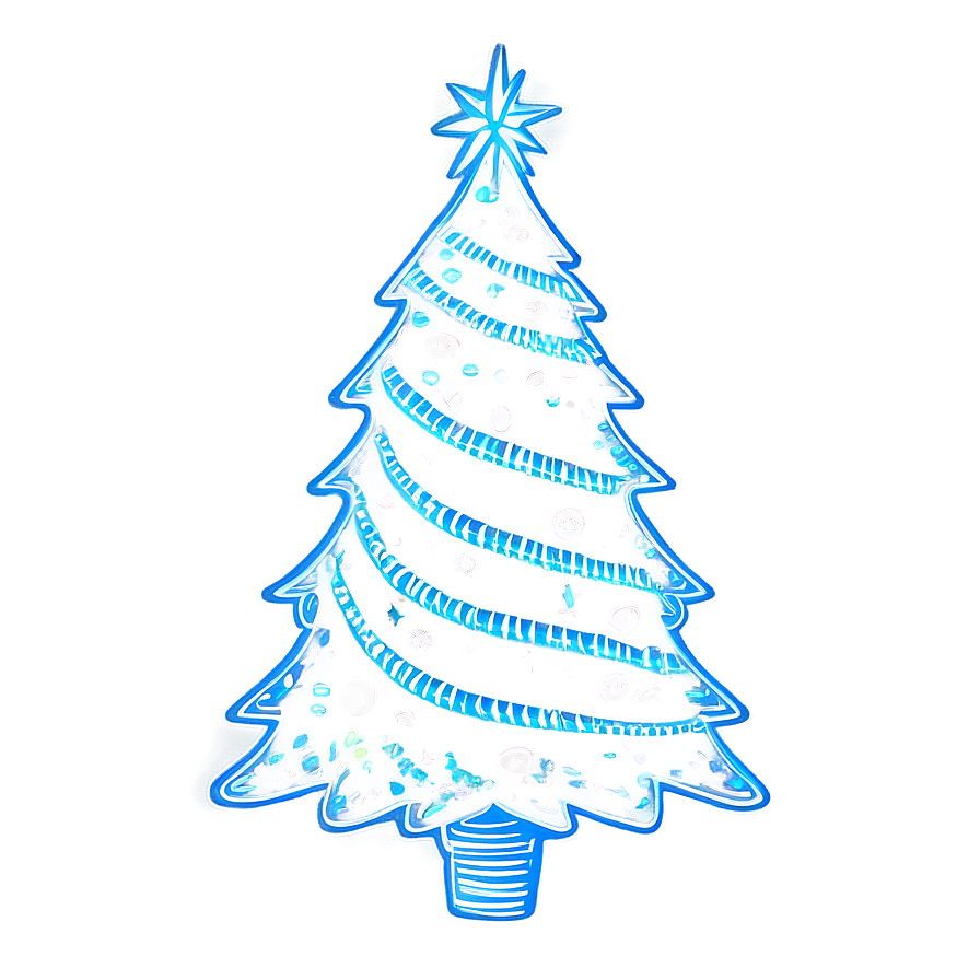 Detailed Christmas Tree Line Work Png 06132024 PNG